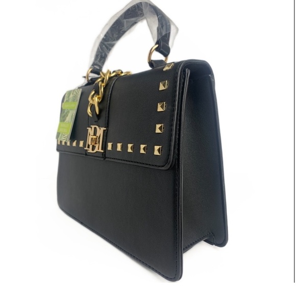 NEW Badgley Mischka Crossbody Shoulder Purse Vegan Classic Career Chain Detail - Picture 5 of 9